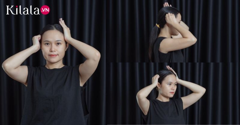 Bước 3: Thả lỏng cơ thái dương.